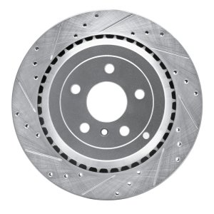 Mercedes-Benz ML320 Brake Rotor (1) - Rear Left - R1 Concepts - Drilled & Slotted - Silver - `06-`12